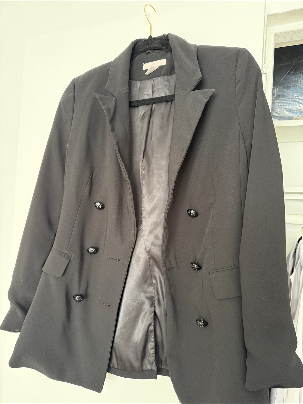 H&M Black Double-Breasted Women's Blazer